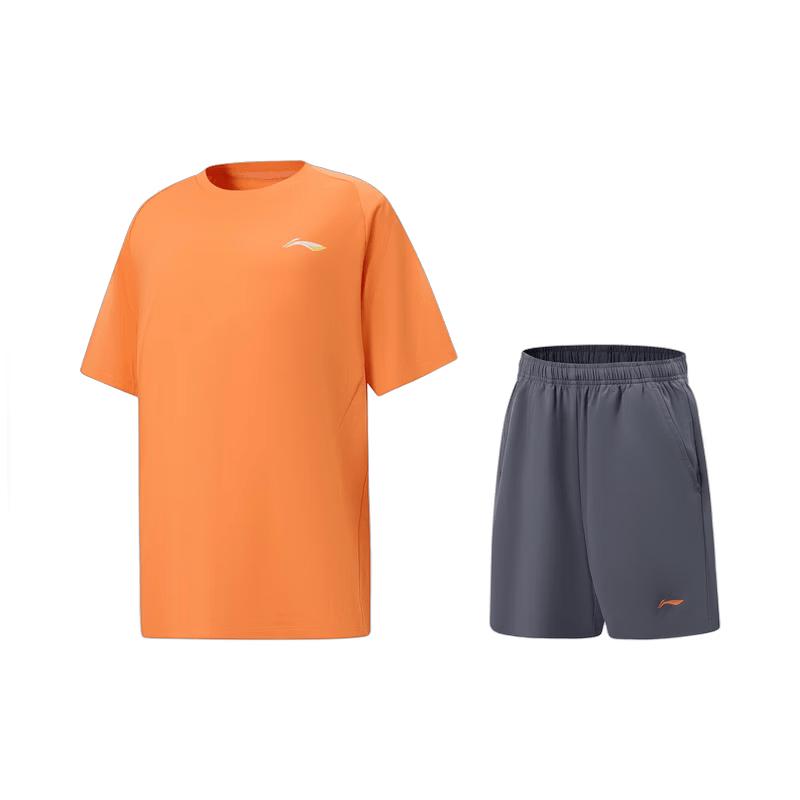 Li-Ning Быстросохнущий молодежный комплект с коротким рукавом для соревнований