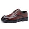 Мужская британская обувь Мягкая подошва Противоскользящая Универсальная для улицы и офиса Мужская деловая повседневная обувь Классическая коричневая обувь на плоской подошве