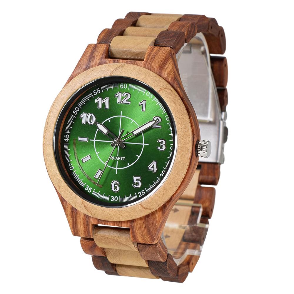 Men Wooden Quartz Wristwatch Natural Wood Strap Casual Sports Watch Eco Friendly Handmade Lightweight Analog Male Daily Accessory Watch