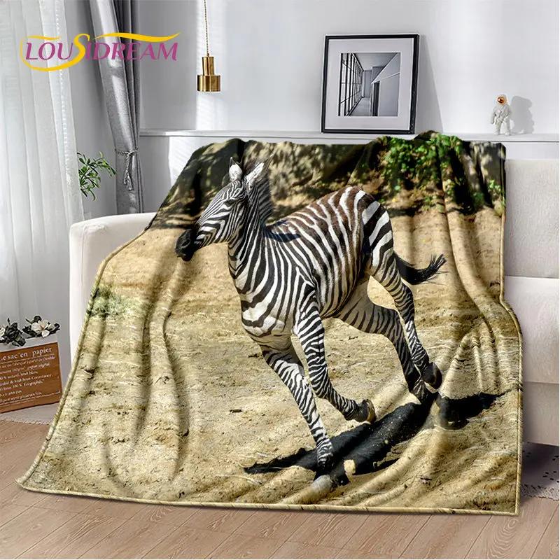 Wild Animal Zebra Soft Plush Blanket,Flannel Blanket Throw Blanket for Living Room Bedroom Bed Sofa Picnic Cover Bettdecke Kids