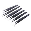 6Pcs Anti-static ESD Stainless Steel Tweezers Maintenance Tool Industrial Precision Curved Straight Tweezers Repair Tools Set
