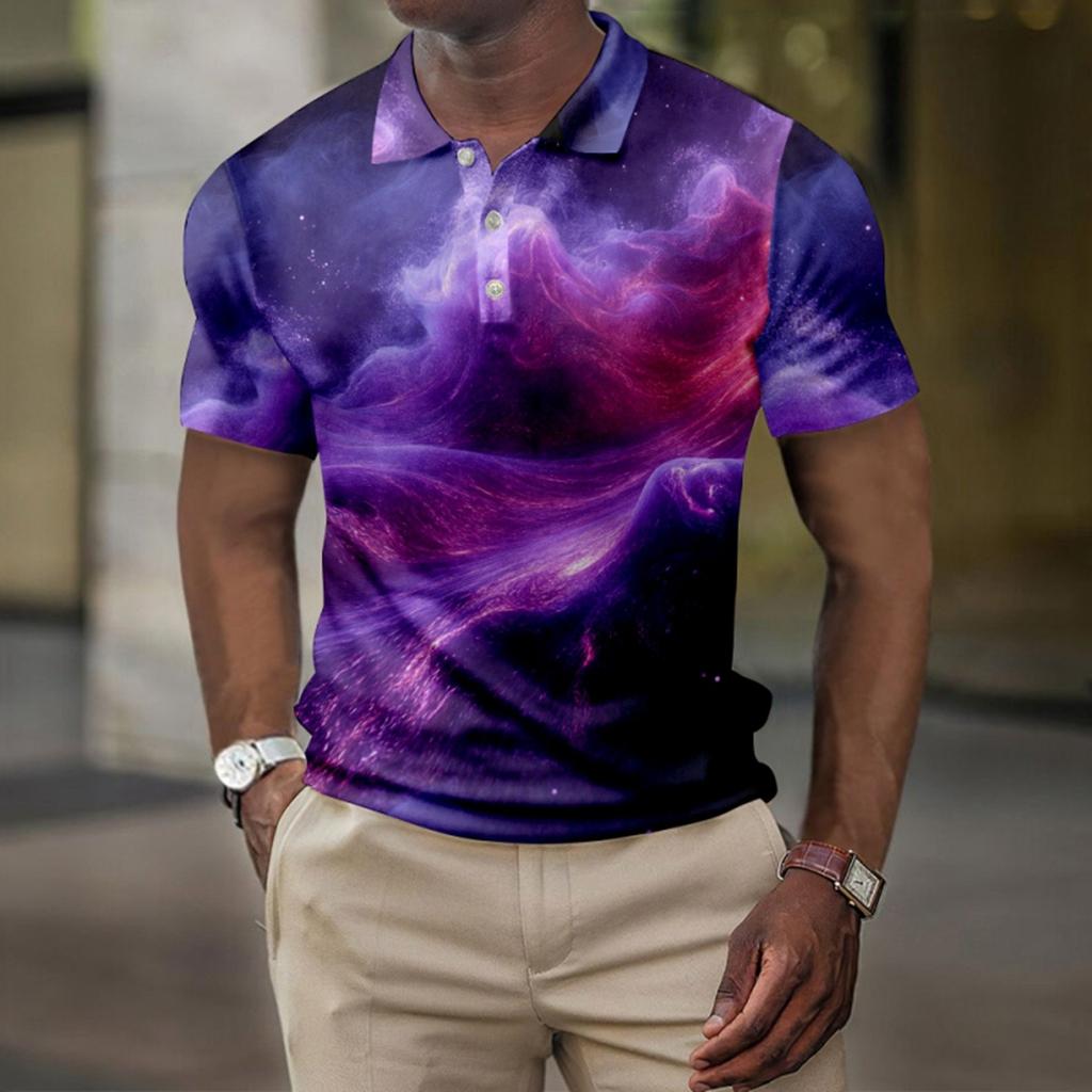 Мужская летняя рубашка для гольфа с принтом Botton, короткий рукав, мужская повседневная модная рубашка