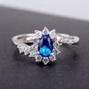 Colorful Imitation Sapphire Gemstone Open Ring for Women