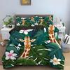 Cartoon Giraffe King Queen Duvet Cover Kids Girls Boys Animal Bedding Set Wildlife Quilt Cover 2/3pcs Polyester Comforter Cover