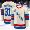 Новый мужской костюм для тренировок по хоккею 2026 года - Серия команды Rangers, 3D-печать, вышивка, влагоотводящий, белый, с длинным рукавом, детский
