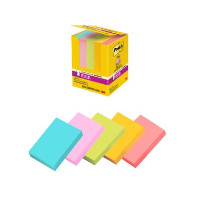 3M Клейкие Прочные Милые 75 x 90 Листов x 5 Стикеров Post-it, Клейкие, Выдвигающиеся Стикеры, Разноцветные, 50 мм, Блоки, 656-5SSPOP-AN2