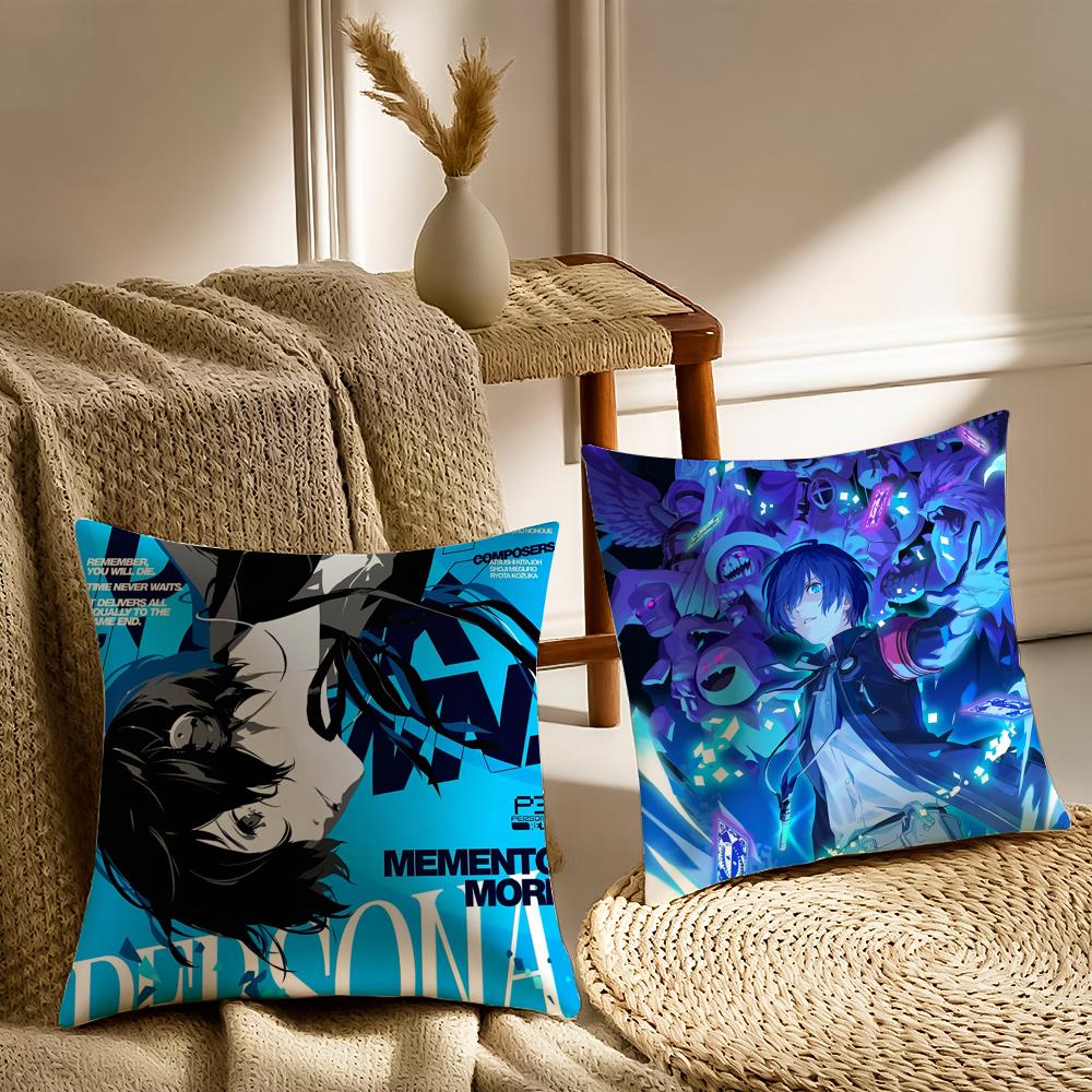 Игровой Крутой P-Persona 3 Reload Наволочка для Подушки Шелковистый Короткий Плюш С Невидимой Молнией Пылезащитная Наволочка для Подушки на Диван Для Домашнего Декора