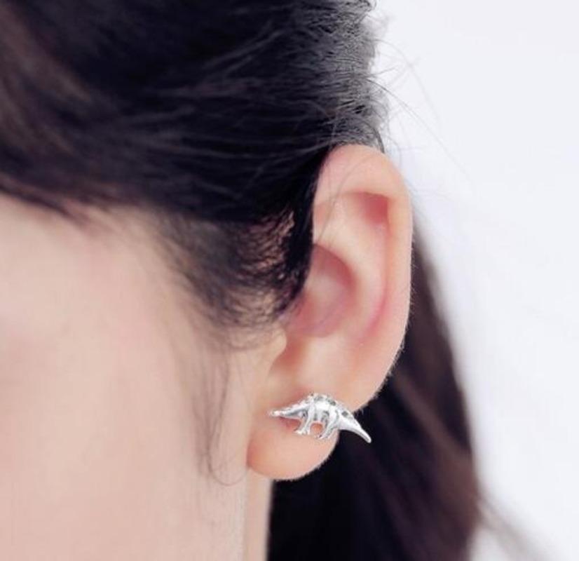 3 пары/компл. металлические серьги-гвоздики в стиле бохо с изображением динозавра в стиле рок, набор серег с несколькими гвоздиками