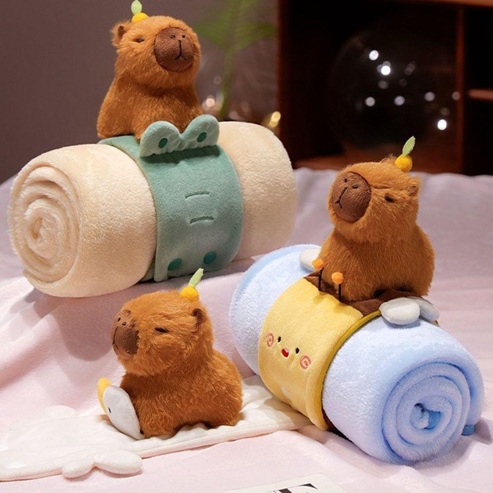 Animal Shaped Air Conditioning Blanket Warm Animals Stuffed Toy Office Nap Blanket Warm Winter