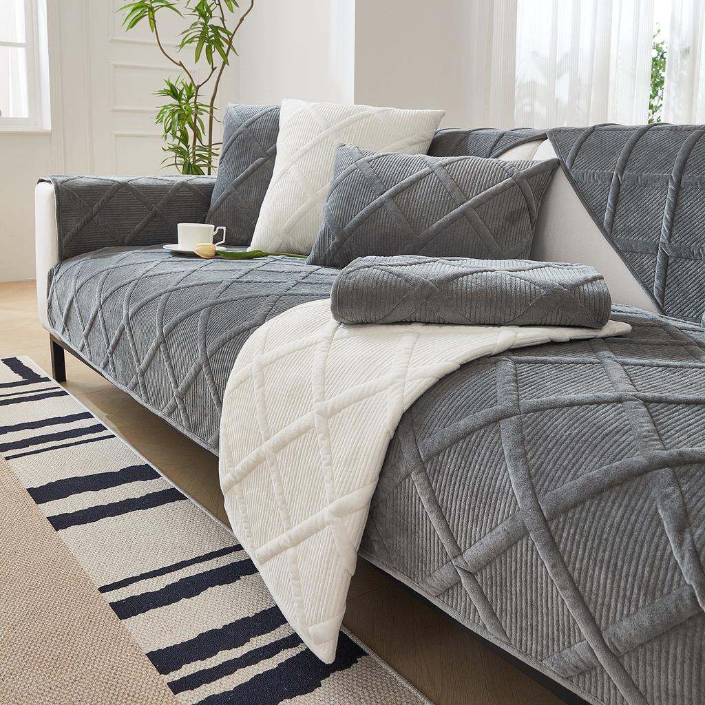 Однотонный нескользящий чехол для дивана, утолщенный мягкий плюшевый диван, подушка, полотенце для гостиной, мебель, декор, чехлы, чехлы для диванов