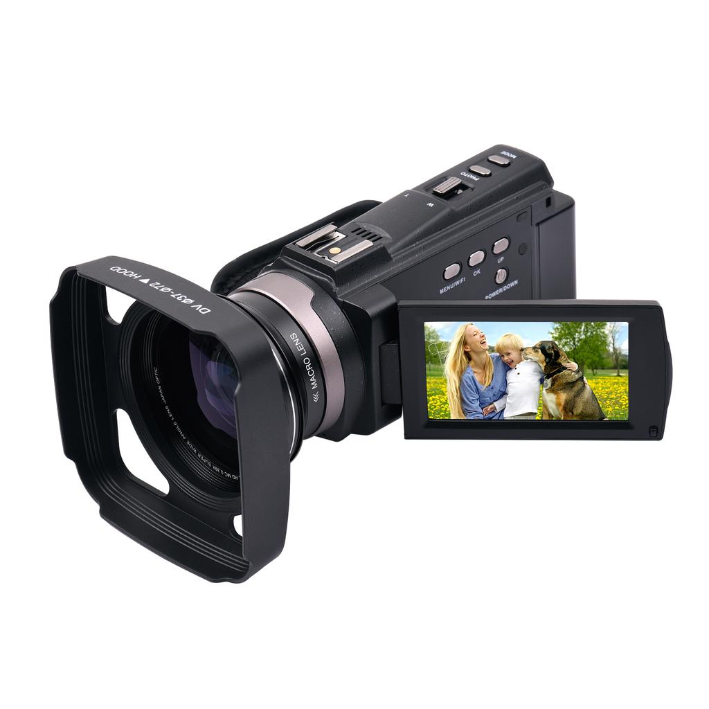 Цифровая видеокамера Andoer 4K 60FPS Ultra HD DV видеокамера 48MP 16X Zoom 3-дюймовый поворотный сенсорный ЖК-дисплей