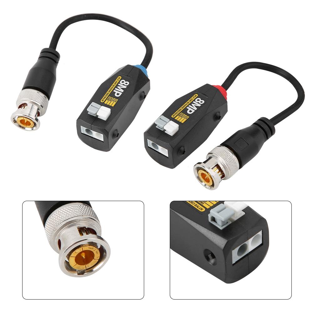 1 пара 8MP High Definition Spliced Passive Video Balun Push Terminal Twisted Pair Transmitter