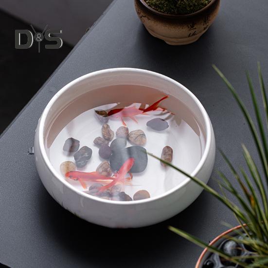 Керамический горшок для лотоса, крупнокалиберная непористая круглая ваза, цветная глазурь для нарциссов, цветочный горшок для водных растений, чаша для лотоса, гидропоника