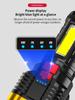 5 LED Flashlight High Power Rechargeable Waterproof Led Long-range Spotlight Battery Display COB Light Outdoor Multi-function