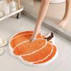 Halloween Pumpkin Bath Mat Non Slip Machine Washable Knitted Polyester Fiber TPR Absorbent Soft Home Furnishings