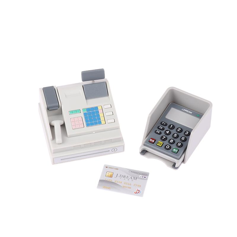 1Set Doll House Scene Decoration Supermarket Store Card Machine Scanner Model Toy