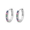Charm Small Huggie Hoops Earrings for Women Cartilage Dainty Rainbow Cubic Zirconia Silver Color Ear Rings Fashion Party Jewelry