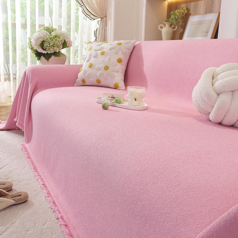 Современный минималистичный чехол на диван из шенилла в елочку, всесезонное нескользящее одеяло