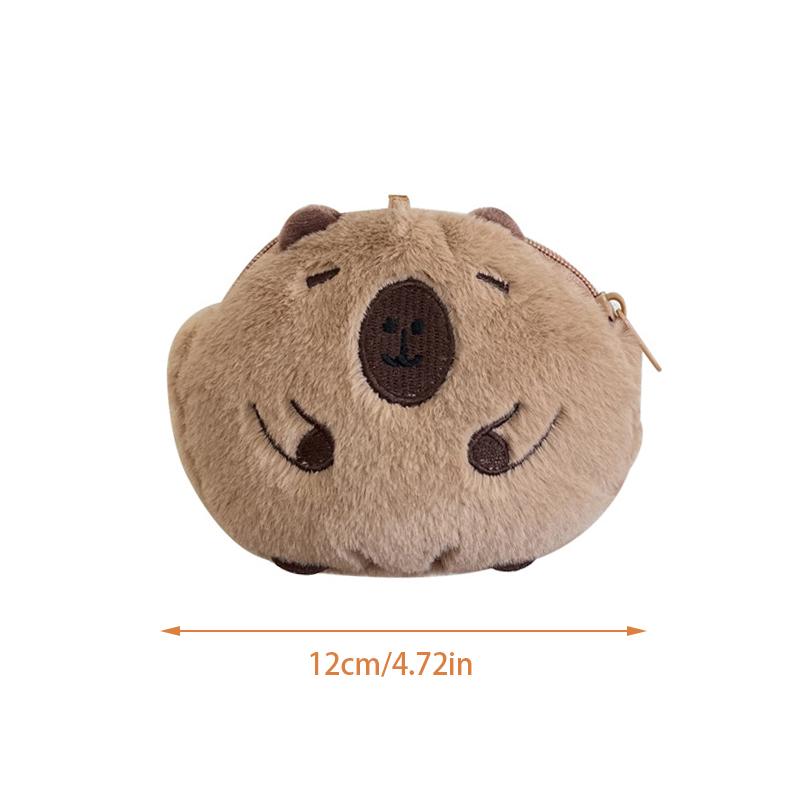 Cute Capybara Plush Coin Purse Guinea Pig Keychain Mini Wallet Coin Purse Headphone Storage Bag Key Bag Backpack Pendant