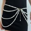 Waistchain different thicknesses pearl-connected multi-layer fringed side pendulum chain waist chain waist jewelry personalized belt