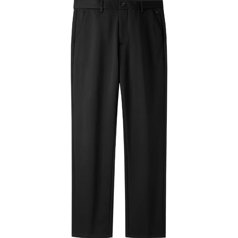 HLA Men's Stretch Fleece-Lined High-Waist Straight-Leg Winter Casual Pants