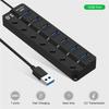 USB-концентратор 4/7 портов USB3.0 Разветвитель с выключателем Питания Внешний USB 2.0 Удлинитель Адаптер Станция Передачи Данных Док-станция