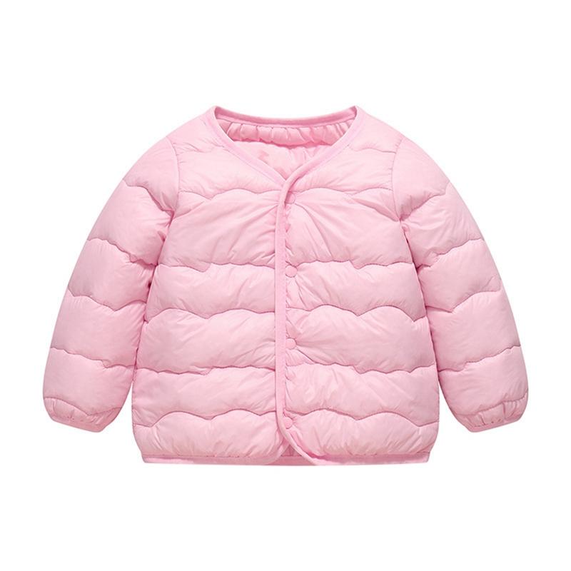 1-5 Years Kids Solid Color Warm Coat Button Jacket