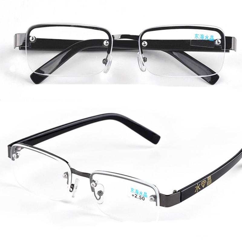Новые очки для чтения в офисе, портативная лупа, унисекс, +1,0/+1,5/+2,0/+2,5/+3,0/+3,5, солнцезащитные очки с полуоправой из кристаллов