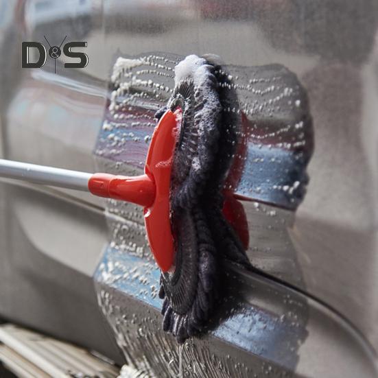 Швабра для мытья автомобиля, вращающаяся двухголовая щетка для очистки, телескопическая длинная ручка, инструмент для мытья автомобиля, швабра из микрофибры для лобового стекла