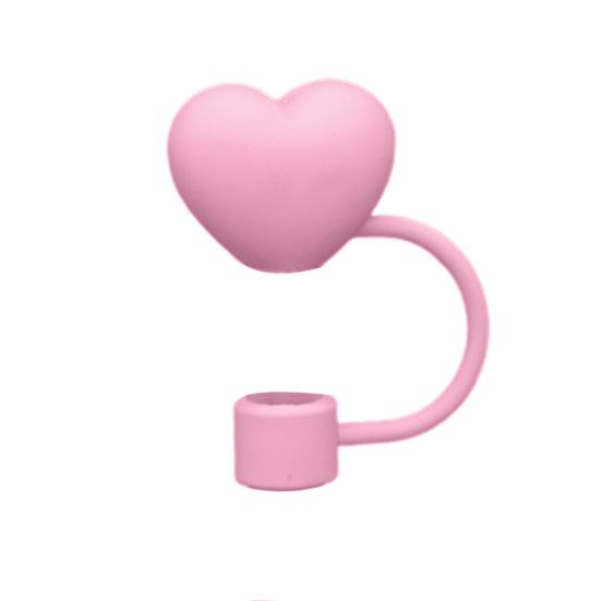 1/8 шт. 9-10 мм Соломинка Крышка в форме сердца любви Пищевой силикон Многоразовая Пыленепроницаемая Милая 30/40 унций