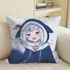 HoloEN GGawr GGura VTuber Square Sofa Pillow Cover Solid Color Living Room Home Decor Cushion Case