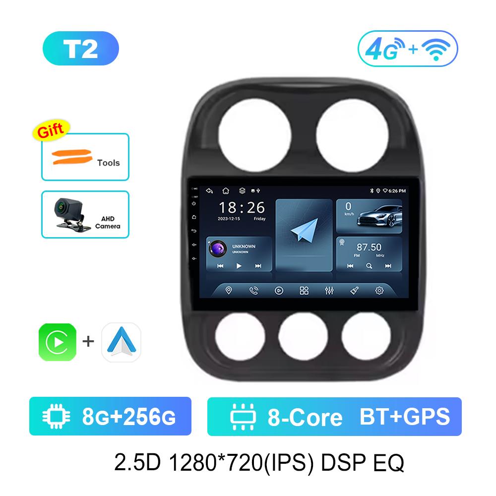 Для Jeep Compass Patriot 2011 - 2017 Автомагнитола Мультимедийный плеер ОС Android GPS Навигация 4G Carplay WiFi Автоинструменты Вентилятор охлаждения