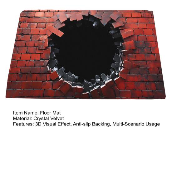 3D Напольный коврик с реалистичной иллюзией ямы Нескользящий коврик из кристального бархата для прихожей, гостиной, входной зоны, дверной коврик, домашний декор