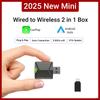 2025 Новый 2 в 1 мини-адаптер с проводным и беспроводным подключением CarPlay и Android Auto 5 ГГц WiFi5 для оригинальных автомобилей с проводным CarPlay/Auto