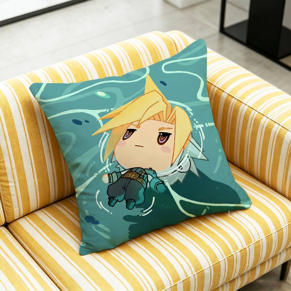 45cm 50cm 30cm 40cm Car Custom Square Pillowcase Pad Cushion Cover For Final Fantasy Cloud Strife Throw Pillow Case