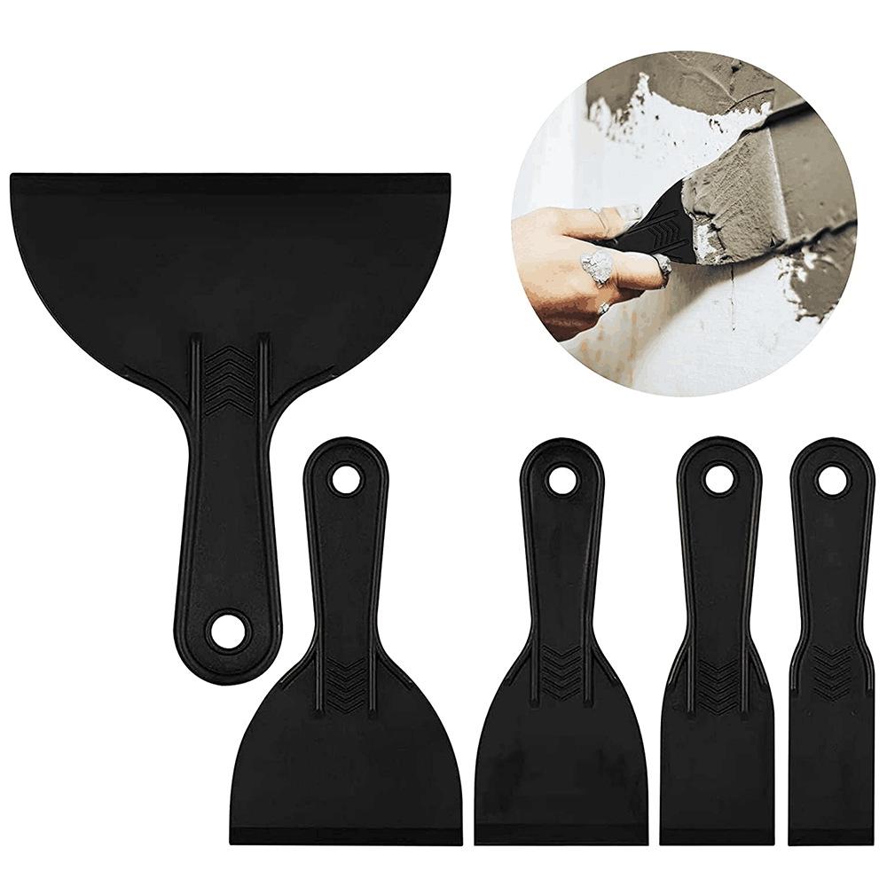 5-Piece Putty & Paint Scraper Set: Plastic Tools for Wallpaper and Wall Repair