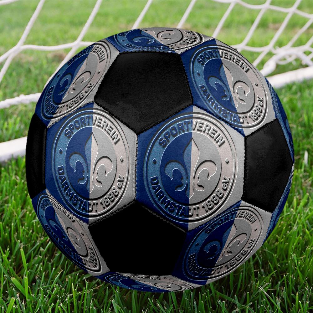 SV Darmstadt 98 Футбольный мяч для зала Цветной Машинная строчка ПВХ Размер 5 Командные тренировки Готов к соревнованиям Прочный Высокий отскок Крутой спортивный подарок