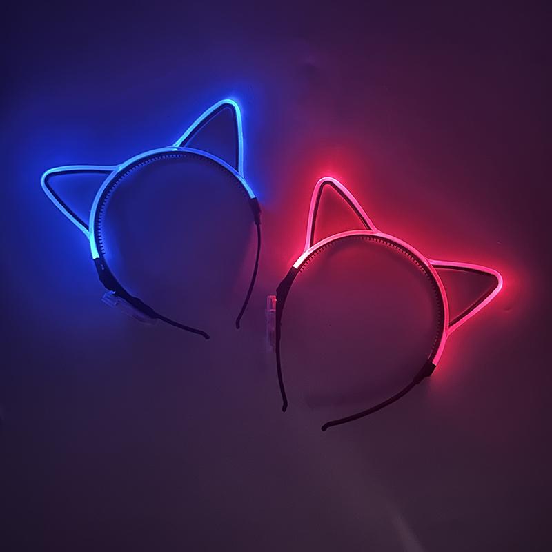 Halloween Christmas Anime Accessory Decorative Headwear Luminous LED Headband Glow Bow Ties Girls Women Cute Gift Headband