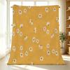 Flannel Daisy Print Throw Blanket Soft, Machine Washable, Lightweight for Home, Office Napping, Warm for Christmas & Halloween