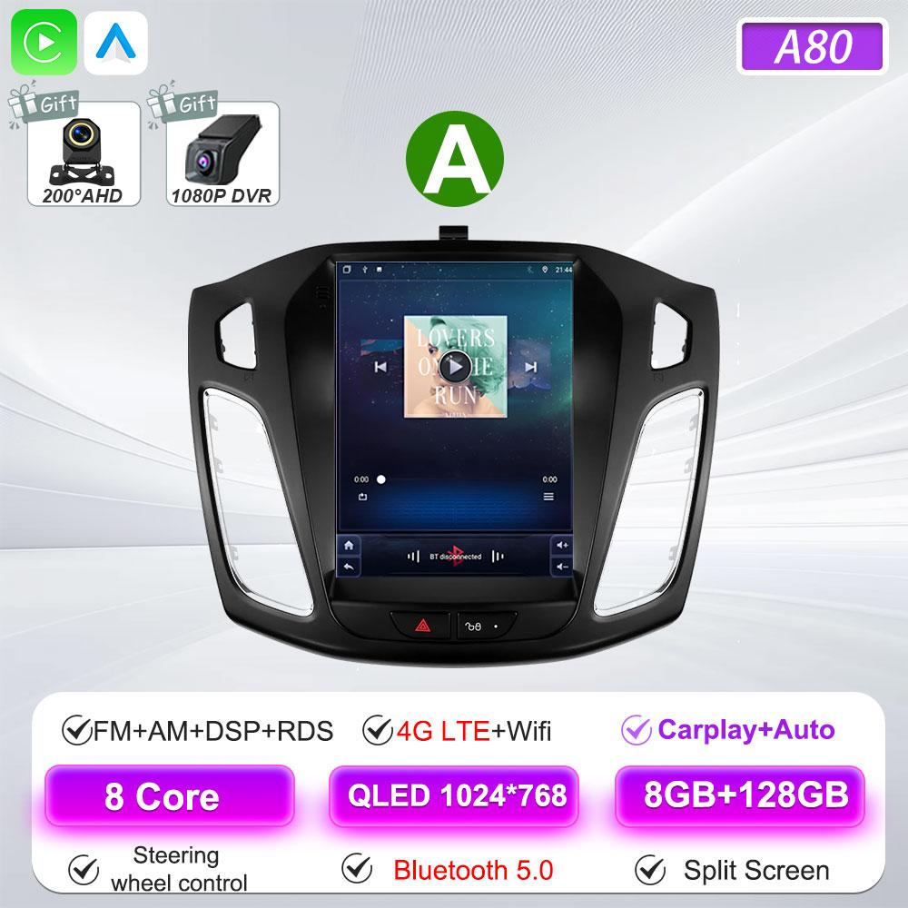 Автомагнитола Android 16 для Ford Focus 3 Mk 3 2011 2012 2013 2014- 2019 В стиле Tesla Carplay Стерео Головное устройство GPS 4G Wifi DSP BT