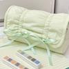 Solid Color Pencil Case Bow Drawstring Stationery Organizer INS Pen Bag  Gift