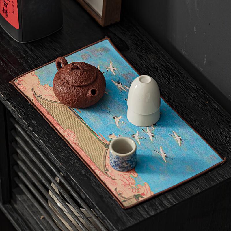 Chinese Style Absorbent Tea Towel and Mat (2-Pack)