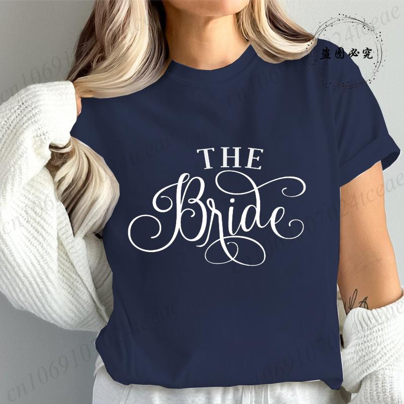New Fashion Team Bride Tee T-Shirt Womens Vintage Wedding Party T-Shirt Funny Bride T-Shirt Tops Women's Tees Streetwear