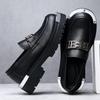 Трендовая нишевая мужская обувь новая модная обувь на платформе с увеличением высоты кожаная обувь универсальная повседневная обувь натуральная кожа для работы и учебы прилив