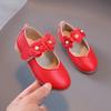 Children's Soft-Soled Floral Pumps: Spring/Fall Fashionable Princess-Style Leather Shoes for Girls