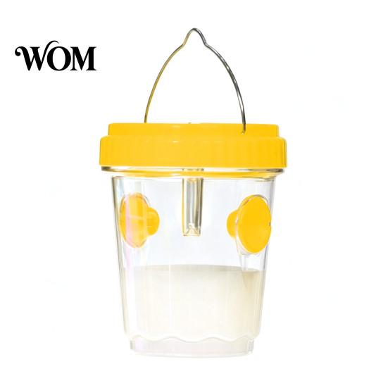 Environmentally Safe Wasp Control Outdoor Solar Trap, Hanging Waterproof Hornet Trap Bucket, Reusable Yellow Jacket Fruit Fly with Light LED