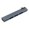 Алюминиевый 4-портовый USB-разветвитель USB C с угловым разъемом 90 градусов, экономичный удлинитель для ноутбука, ПК, консолей