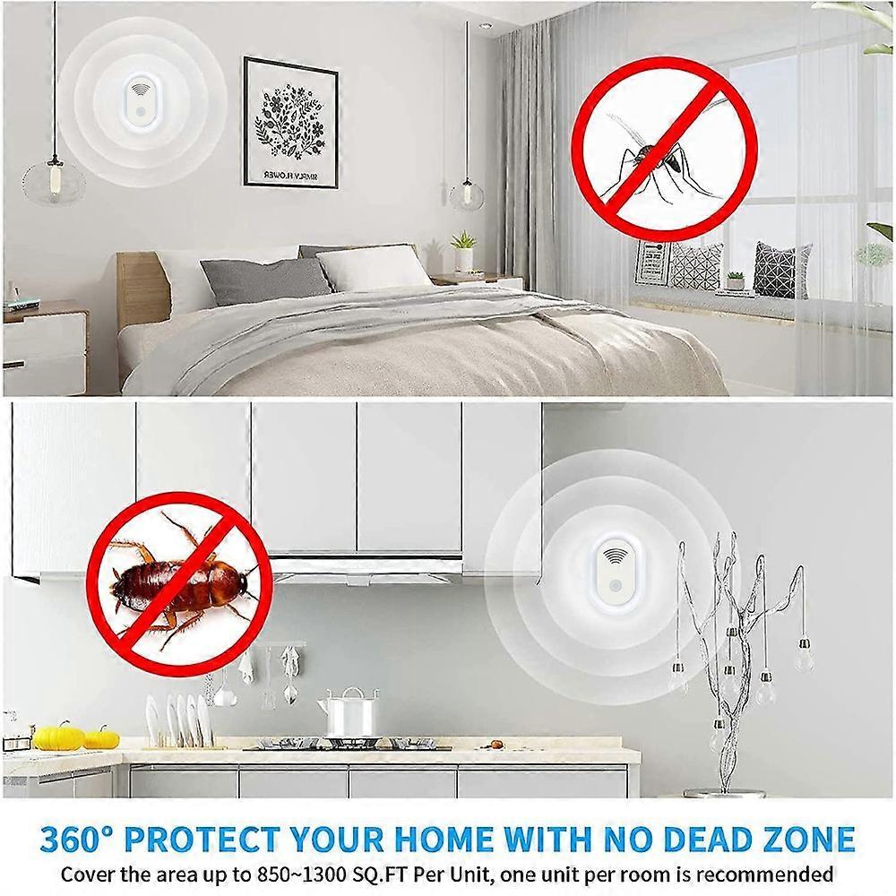 Ultrasonic Repeller Plug in Pest Repellent, Electronic Pest Repellent Insect Spiders Mice Rats Roaches, 4 Pack