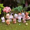 12PCS Dog Miniature Figurines Miniature Terrarium Crafts Realistic Animals Dogs for Fairy Garden Accessories