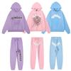 New pullover print American trend street heavy loose men's and women's hooded sweater set